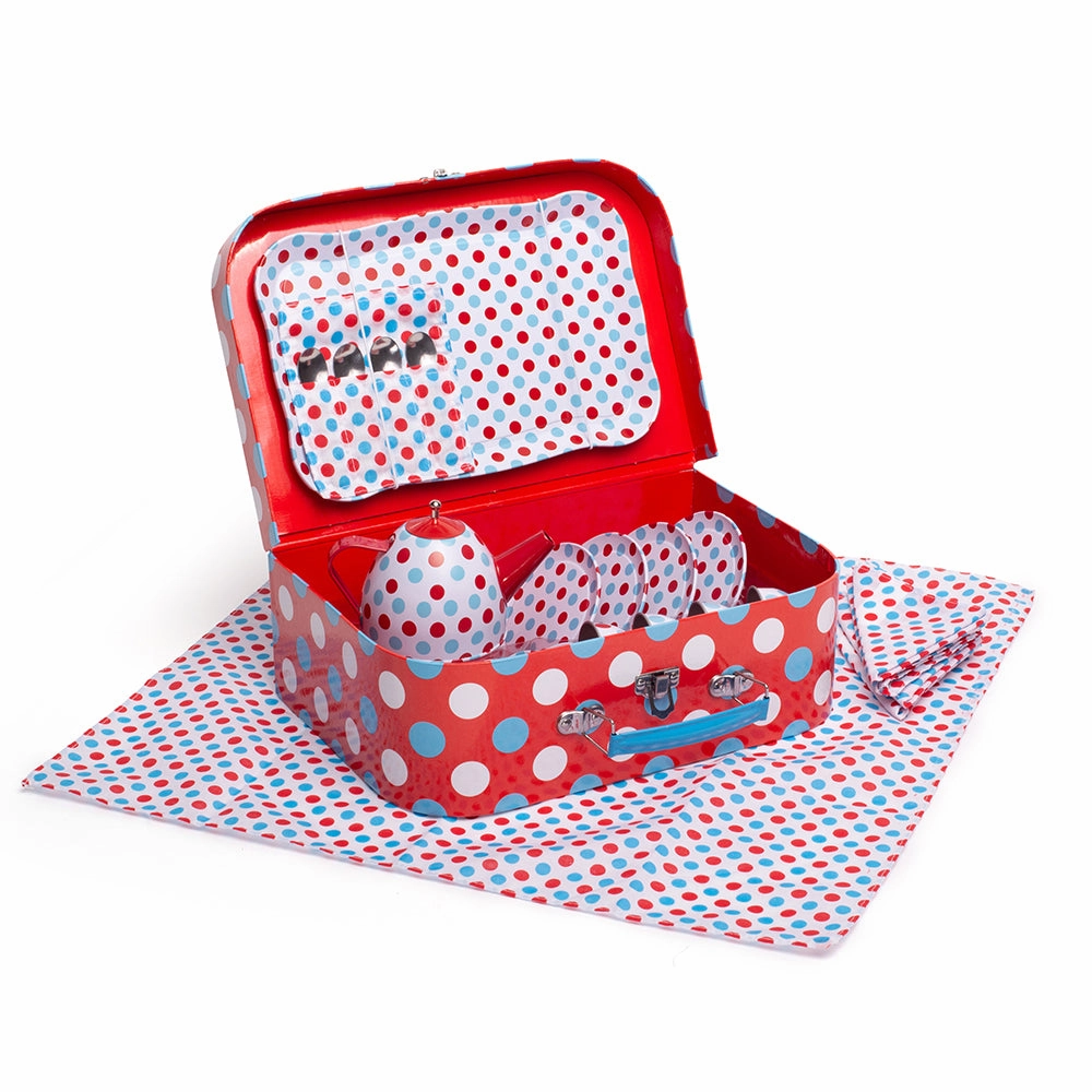 Spotted Tea Set In A Case