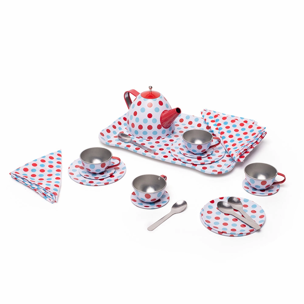 Spotted Tea Set In A Case