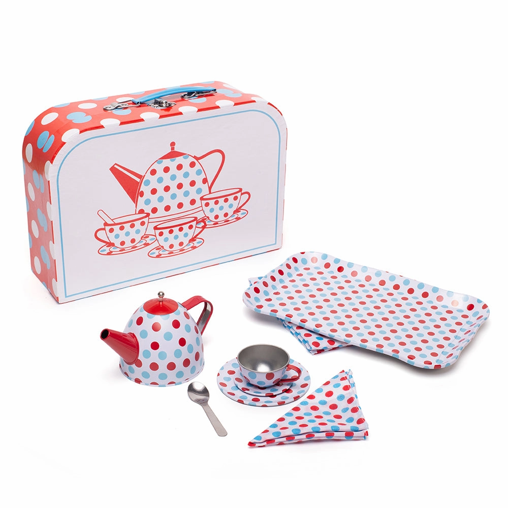 Spotted Tea Set In A Case