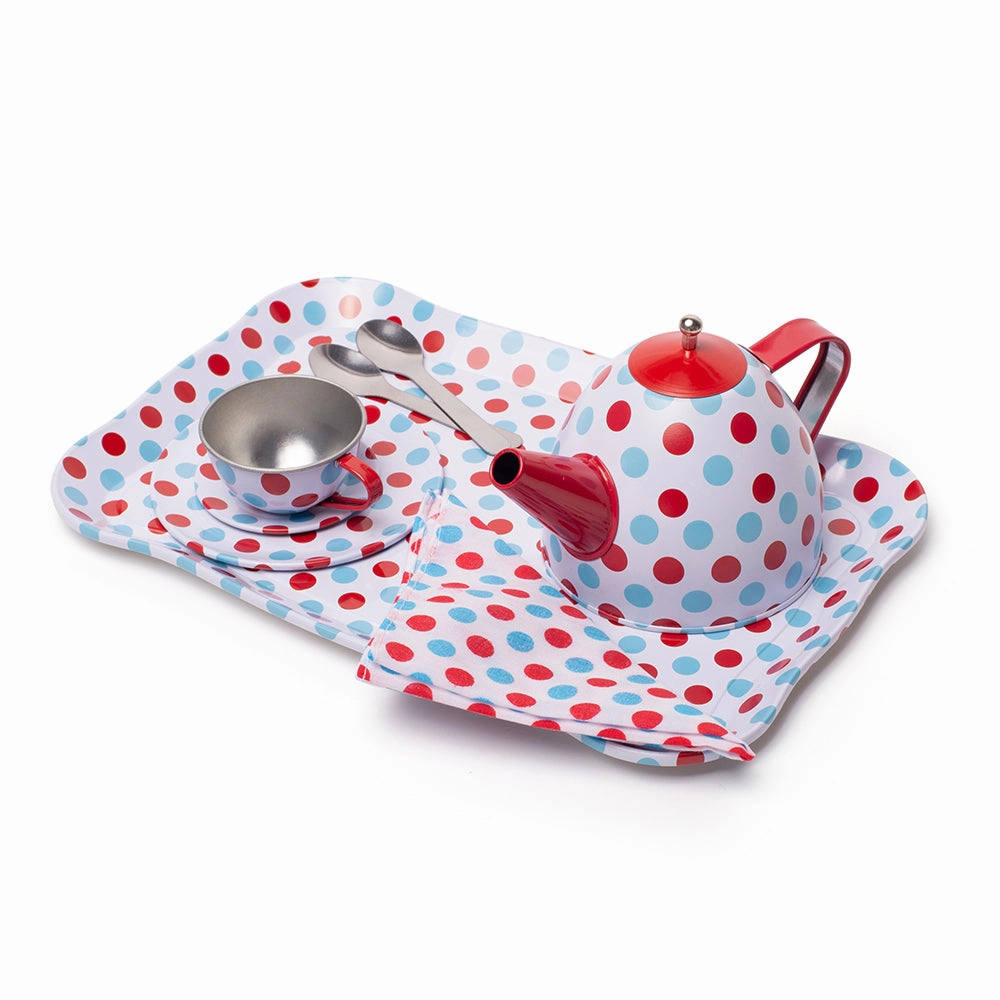 Spotted Tea Set In A Case