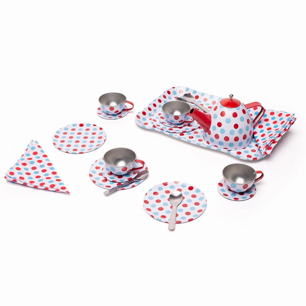 Spotted Tea Set In A Case