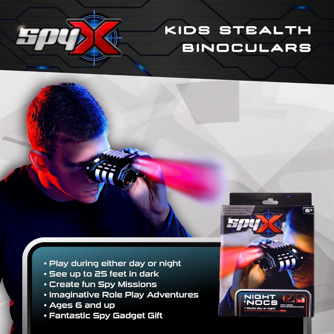 Spy X - Night Nocs Binocular Spy Toy with White or Red Light to See in the Dark