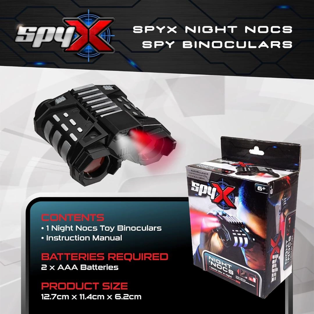 Spy X - Night Nocs Binocular Spy Toy with White or Red Light to See in the Dark