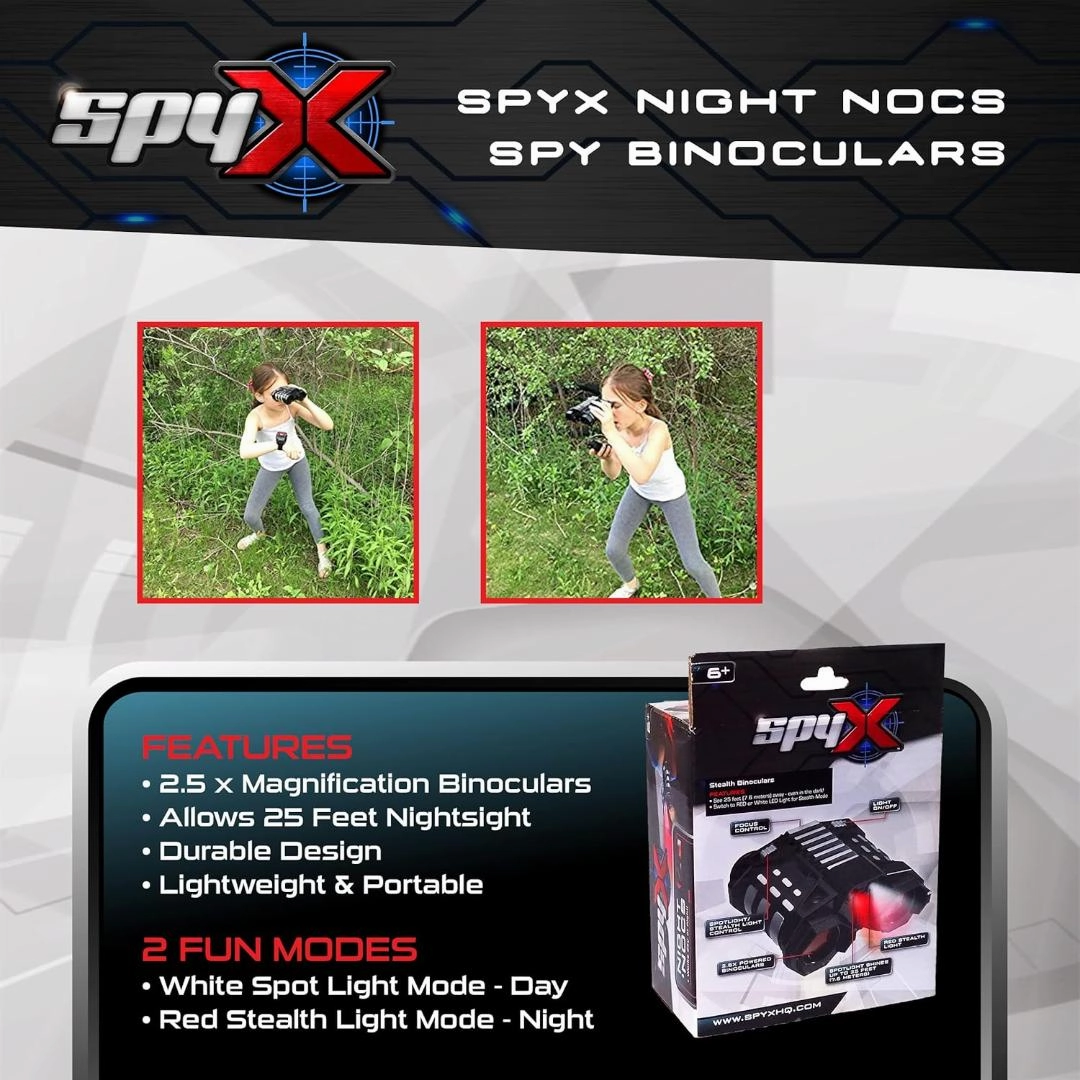 Spy X - Night Nocs Binocular Spy Toy with White or Red Light to See in the Dark