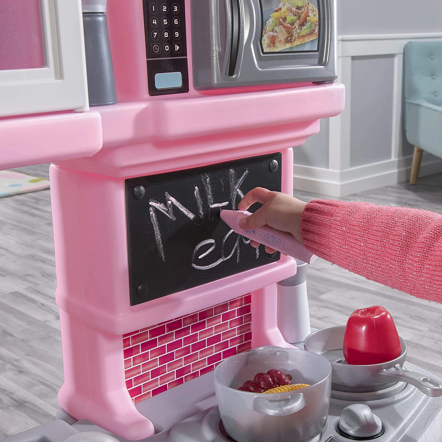 Step2 - Great Gourmet Kitchen Play Set - Light Pink kitchen for kids with 36-piece accessory set
