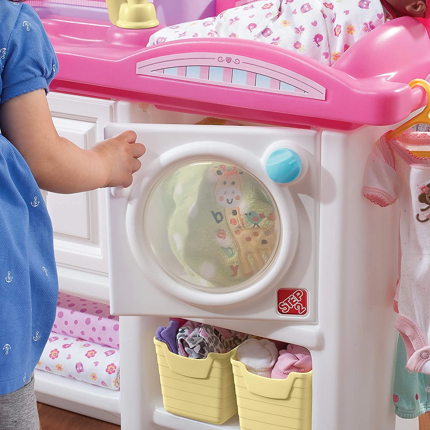 Step2 Love And Care Deluxe Nursery - Pink Purple White ,dolls, 1 Kitchen Playset, 6 piece accessory set for kids