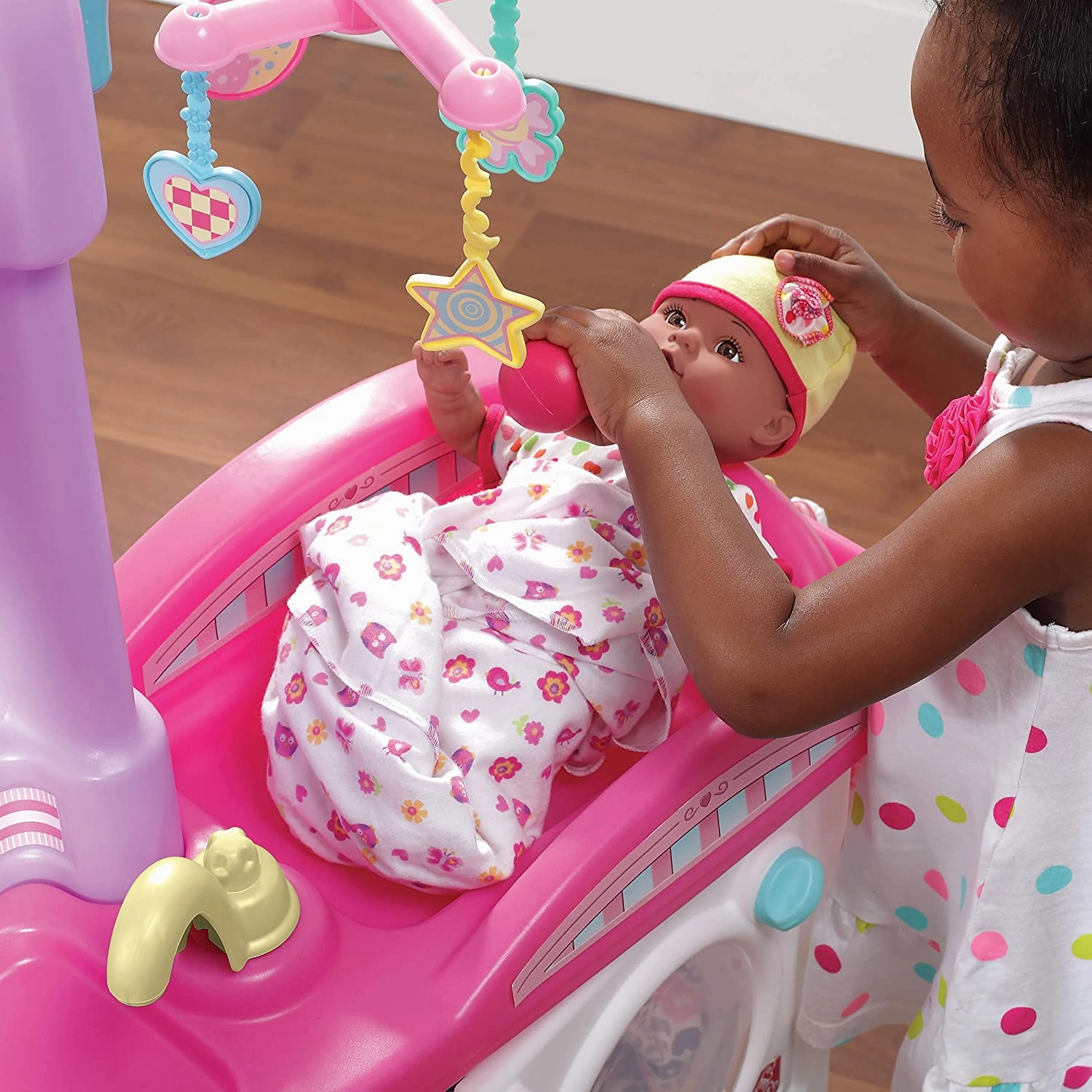 Step2 Love And Care Deluxe Nursery - Pink Purple White ,dolls, 1 Kitchen Playset, 6 piece accessory set for kids