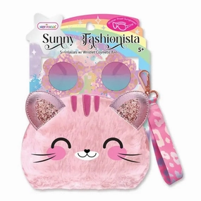 Sunny Fashionista Glasses with Wristlet Cosmetic Bag