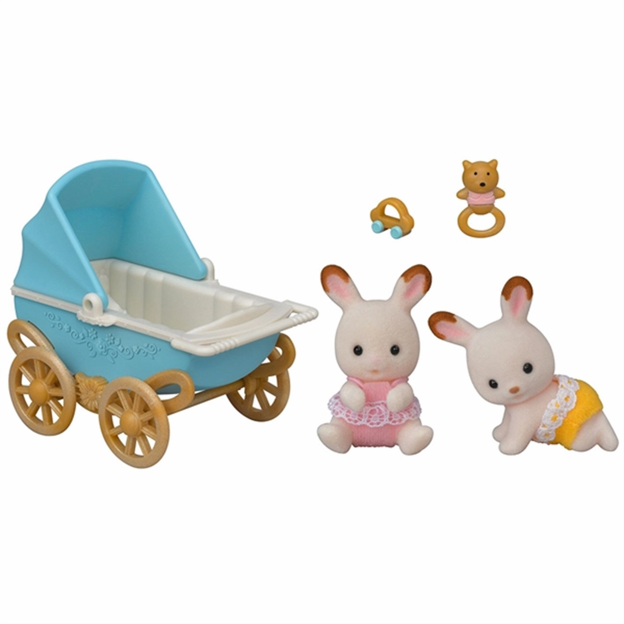 Sylvanian Families? Chocolate Rabbit Twins Set (New Pram)