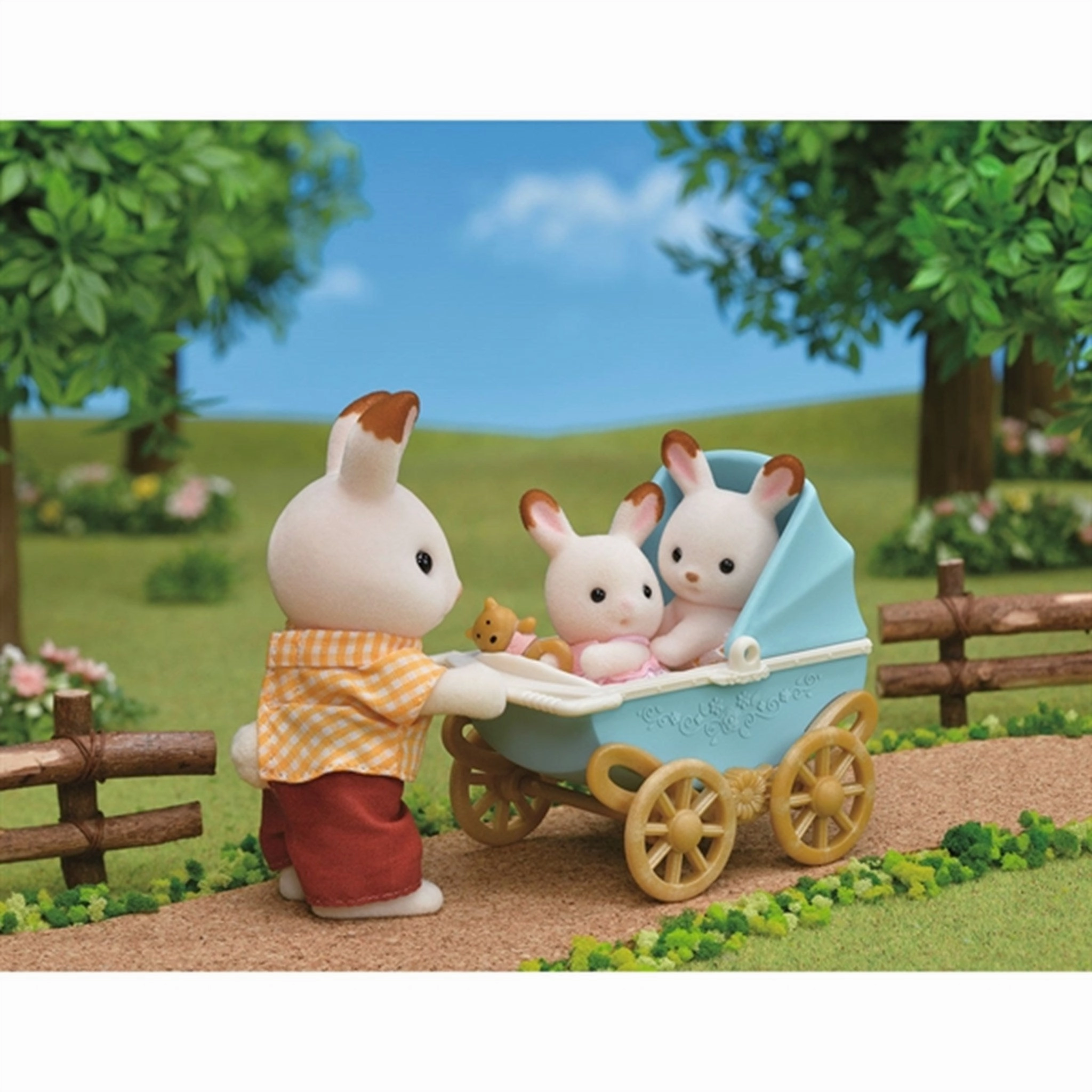 Sylvanian Families? Chocolate Rabbit Twins Set (New Pram)