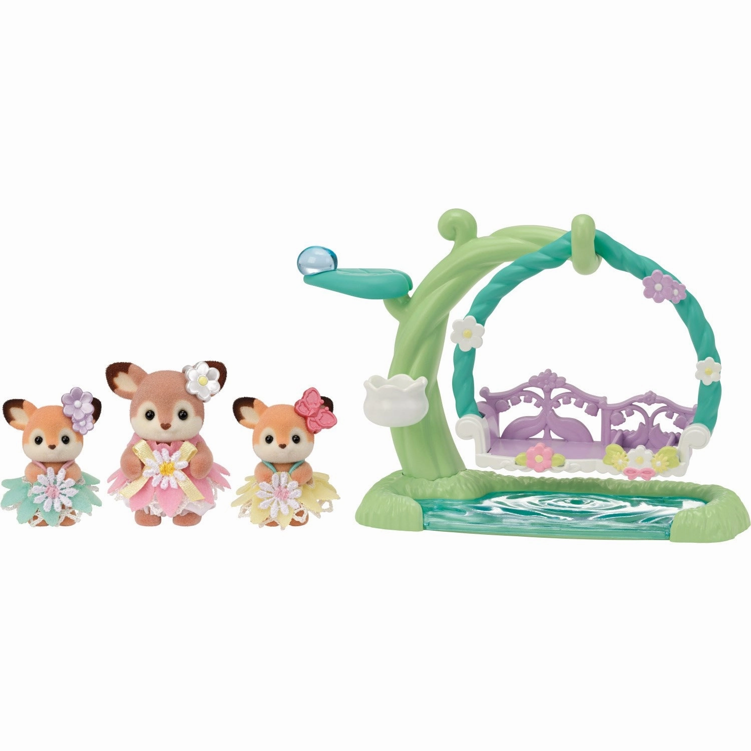 Sylvanian Families? Deer Babies - Floral Swing Set