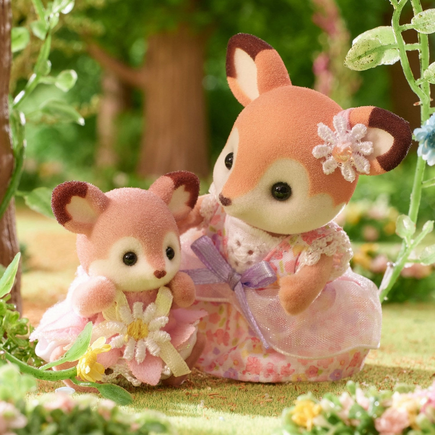 Sylvanian Families? Deer Babies - Floral Swing Set