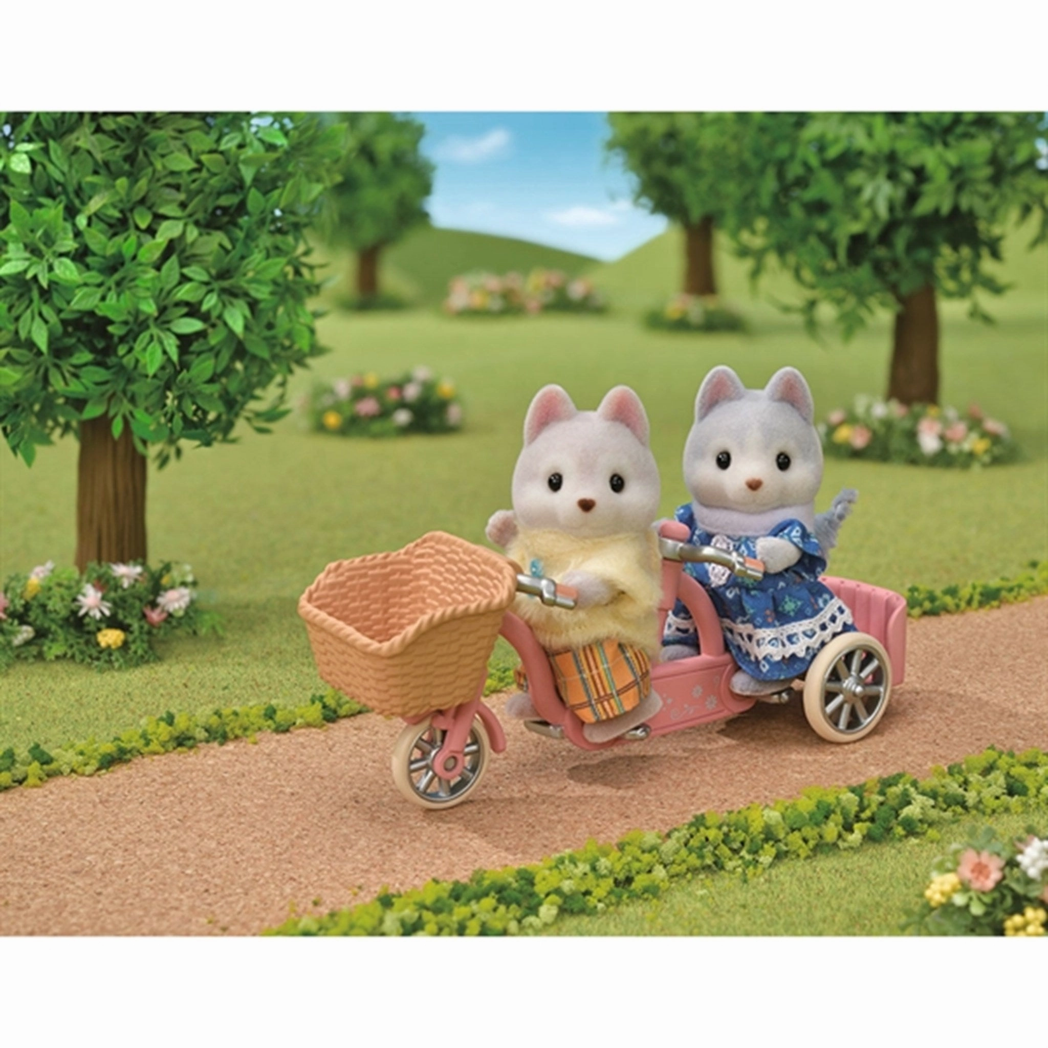 Sylvanian Families? Tandem Cycling Set Husky Sister & Brother
