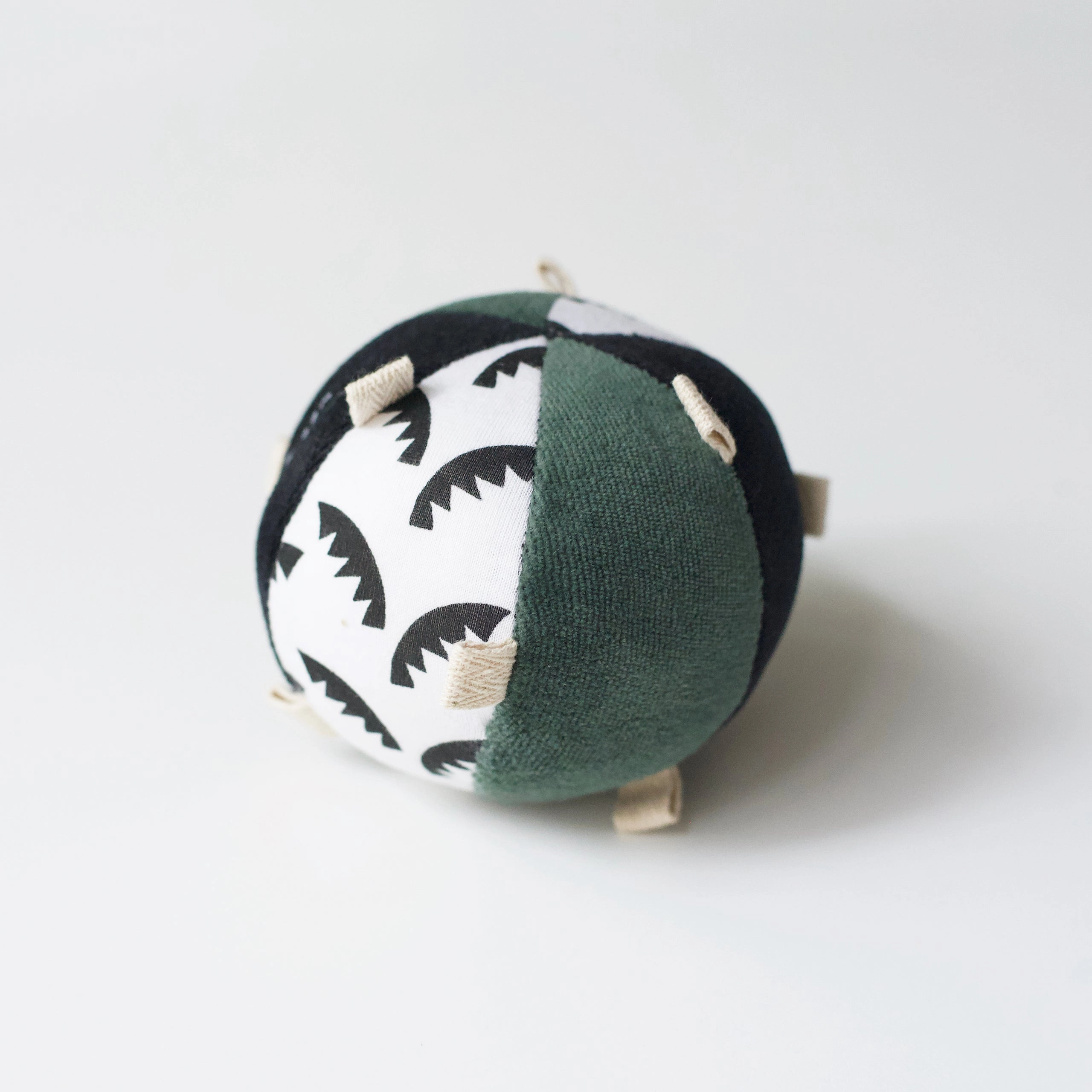 Taggy Ball With Rattle - Jungle Leaves