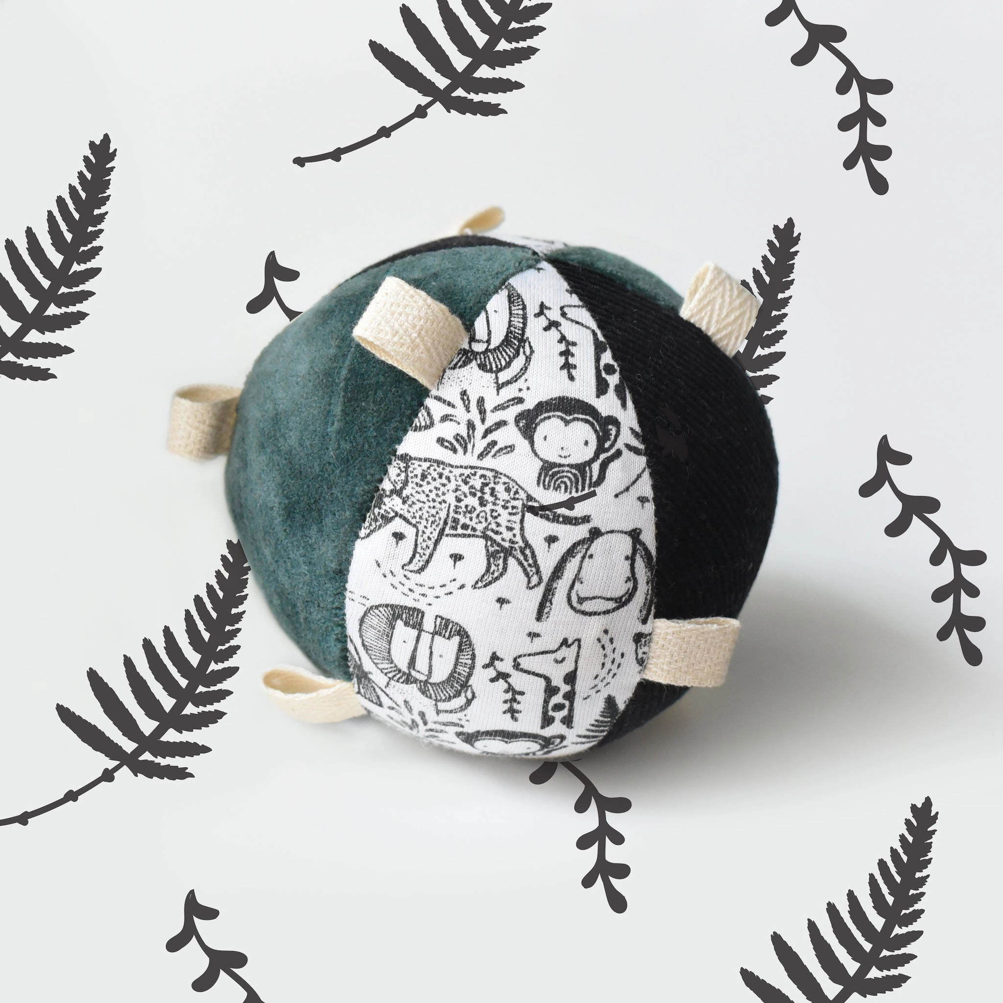 Taggy Ball With Rattle - Wild