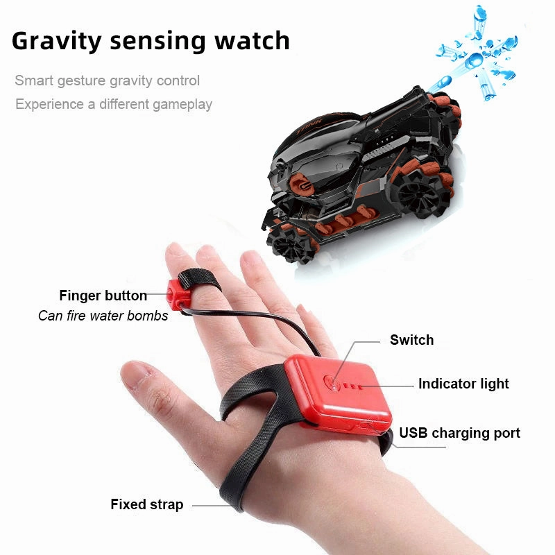 Tank Fight Water Bullet Launch 2.4G Remote Control Car 360 Degree Spin RC Car