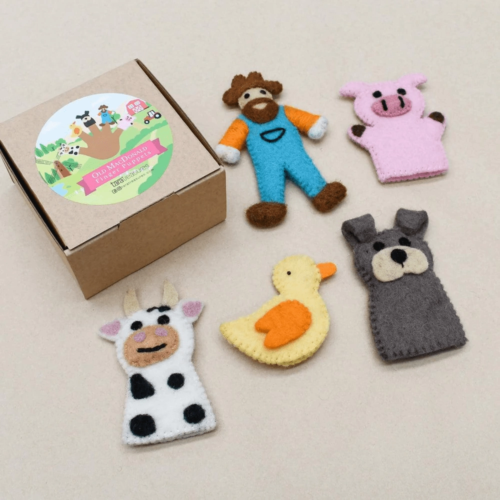 Tara Treasures Old MacDonald Farm Animals A Finger Puppet Set