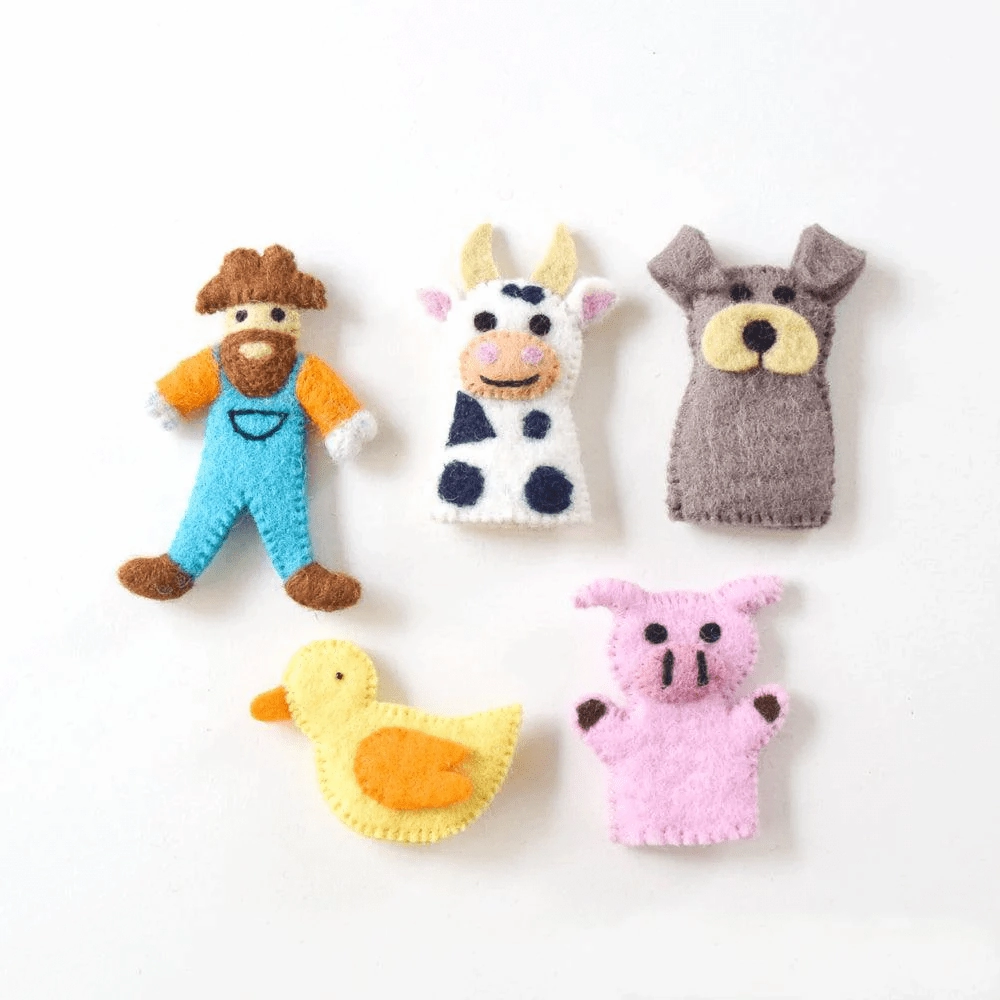 Tara Treasures Old MacDonald Farm Animals A Finger Puppet Set