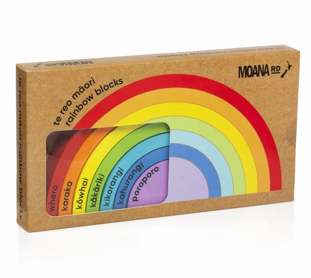Te Reo Rainbow Blocks Wooden