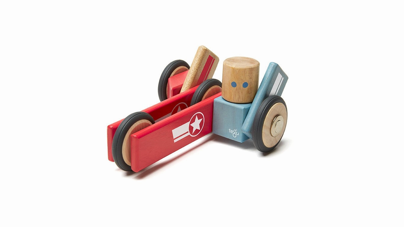 Tegu Stunt Team Daredevil Magnetic Wooden Block