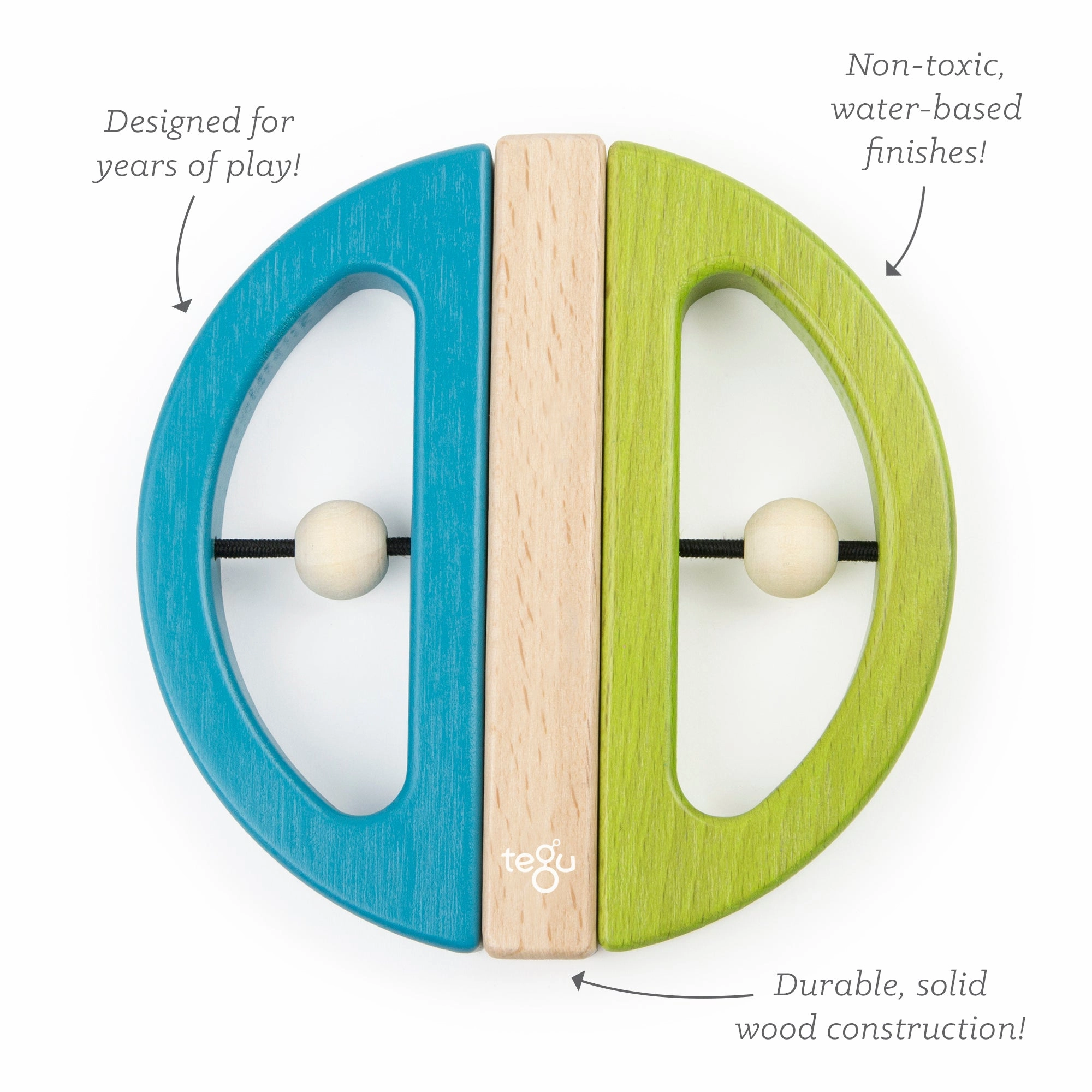 Tegu Swivel Bugs Green & Teal Magnetic Wooden Blocks