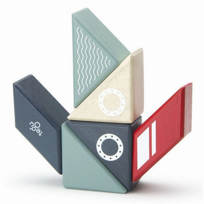 Tegu Travel Pal Tugboat Magnetic Wooden Blocks