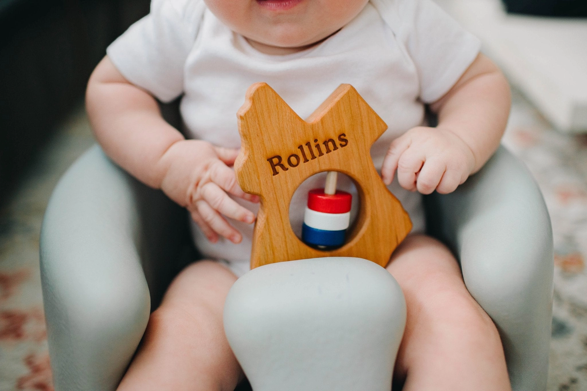 Texas State Wooden Baby Rattle
