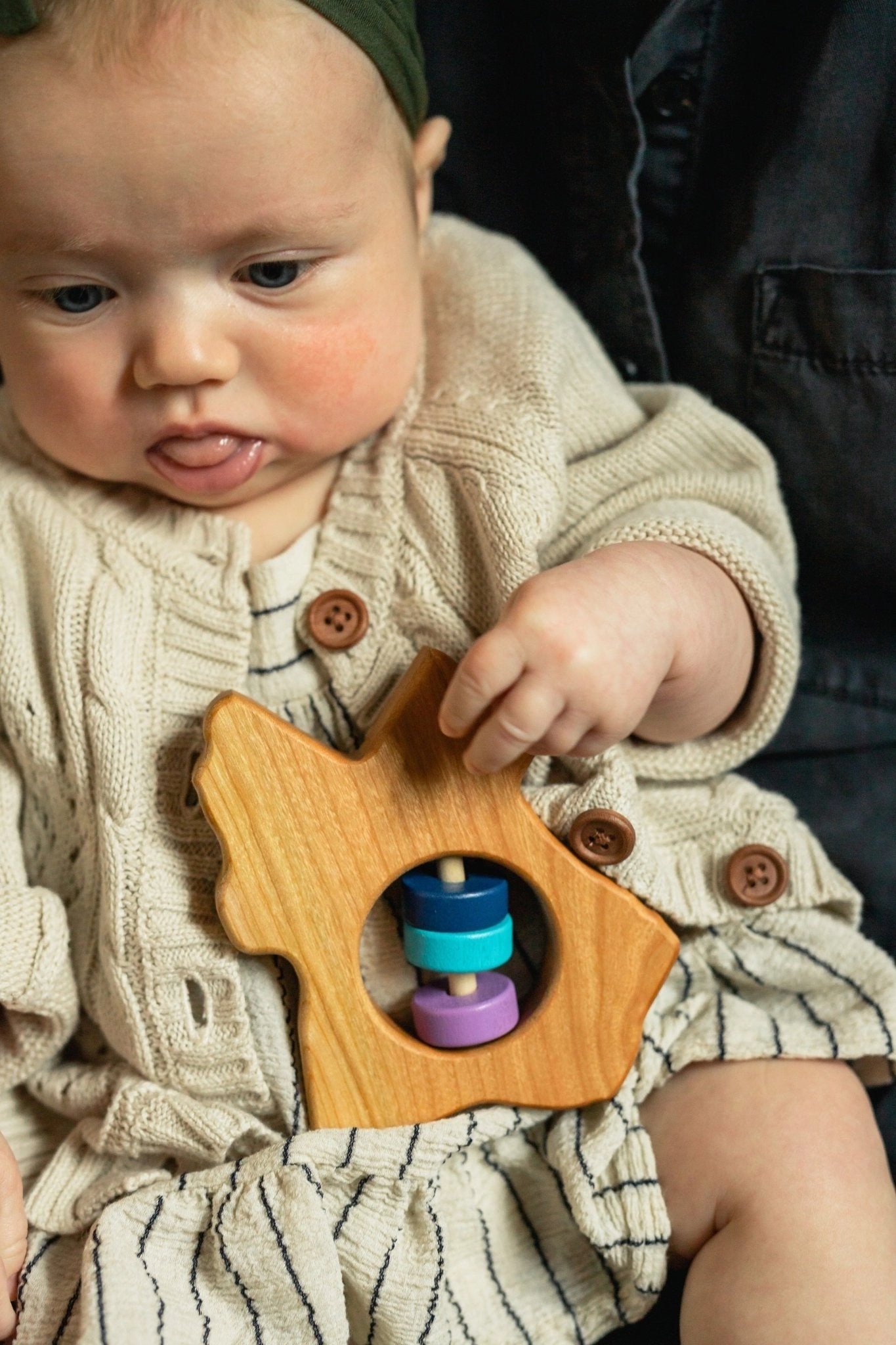Texas State Wooden Baby Rattle