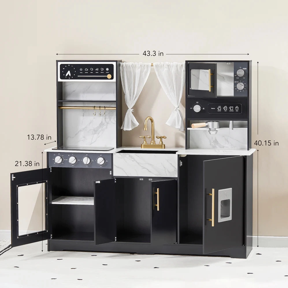 Tiny Land Trendy Black Style Play Kitchen