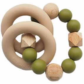 Tiny Tot Army Green Rattle Nordic Love