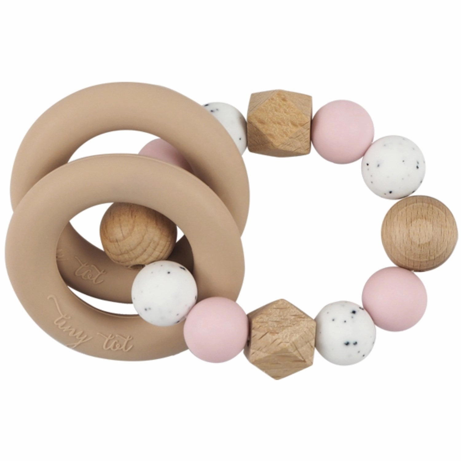 Tiny Tot Rattle Nordic Love Rosa   Hvid/sort prik