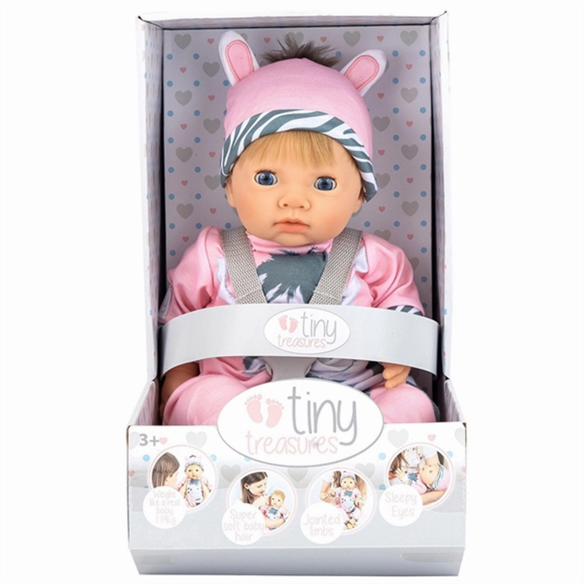 Tiny Treasure Blond Haired Doll Zebra Outfit