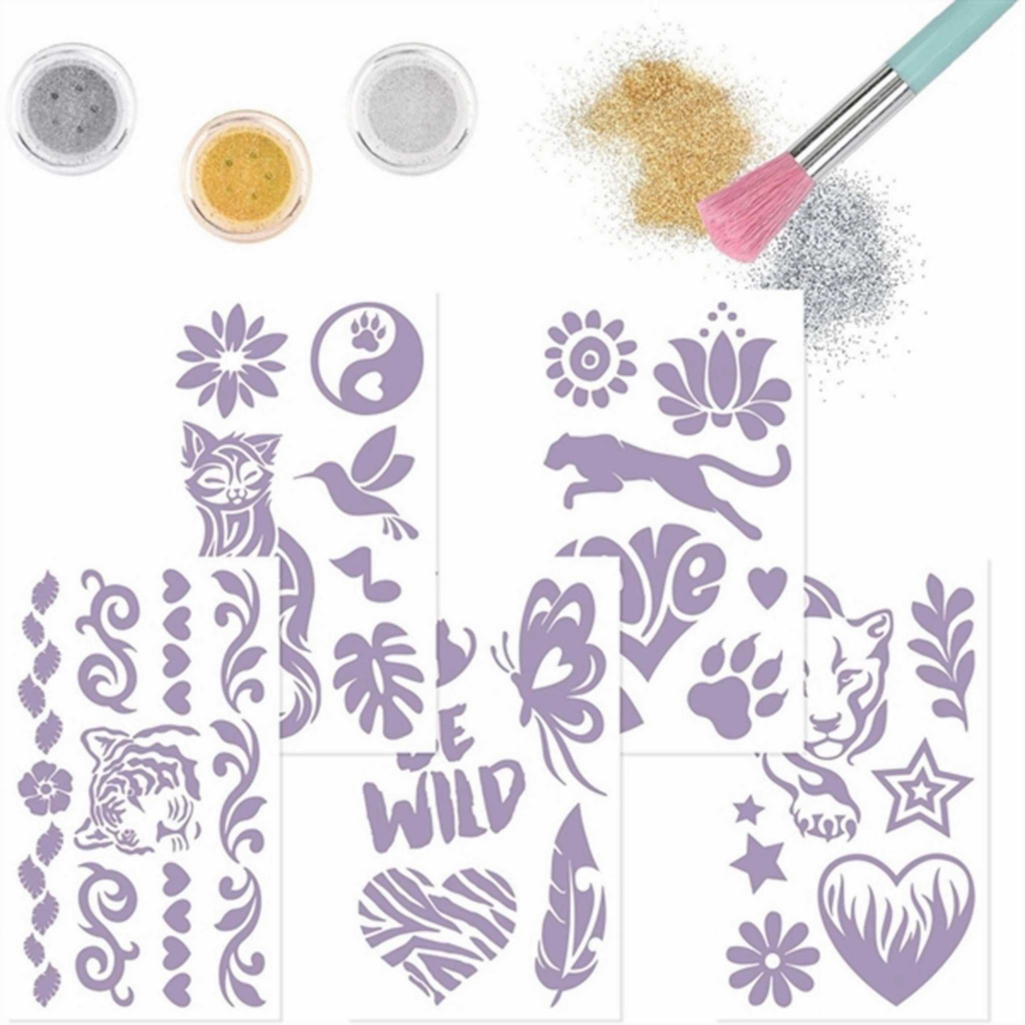 TOPModel Glitter Tattoo Set Fantasy Tiger