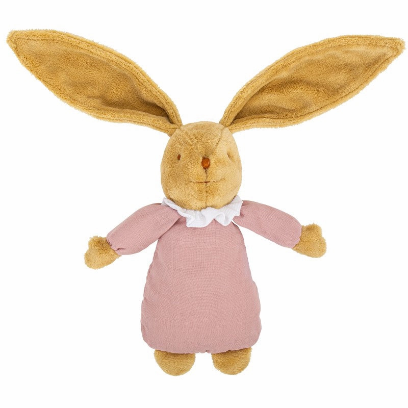 Trousselier Musical Bunny Fluffy 25cm Old Pink Organic Cotton