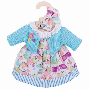 Turquoise Cardigan and Dress (for Size Medium Doll)