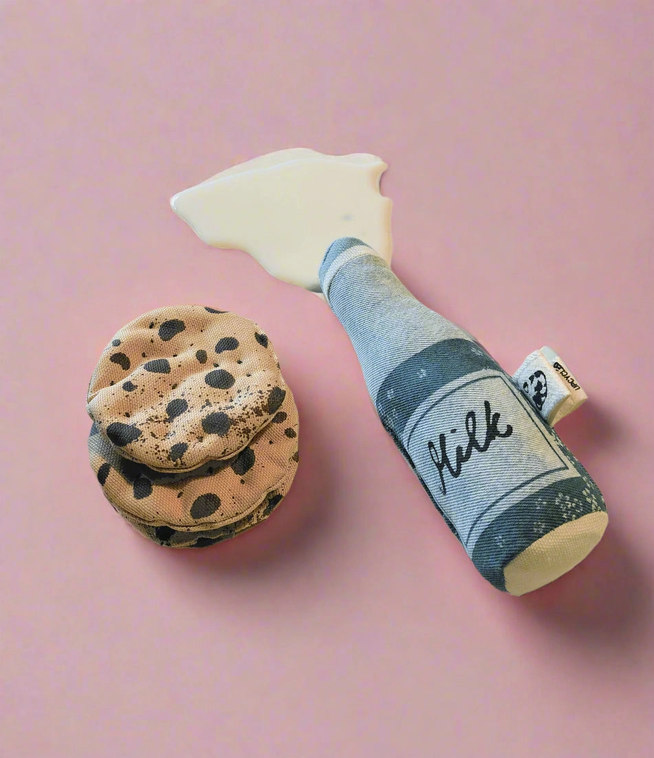 Upcycled Denim Milk Bottle  Handmade Sustainable Soft Toy (17 cm)
