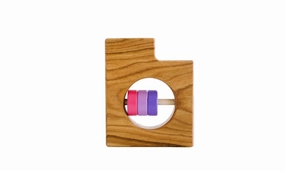 Utah State Wooden Baby Rattle