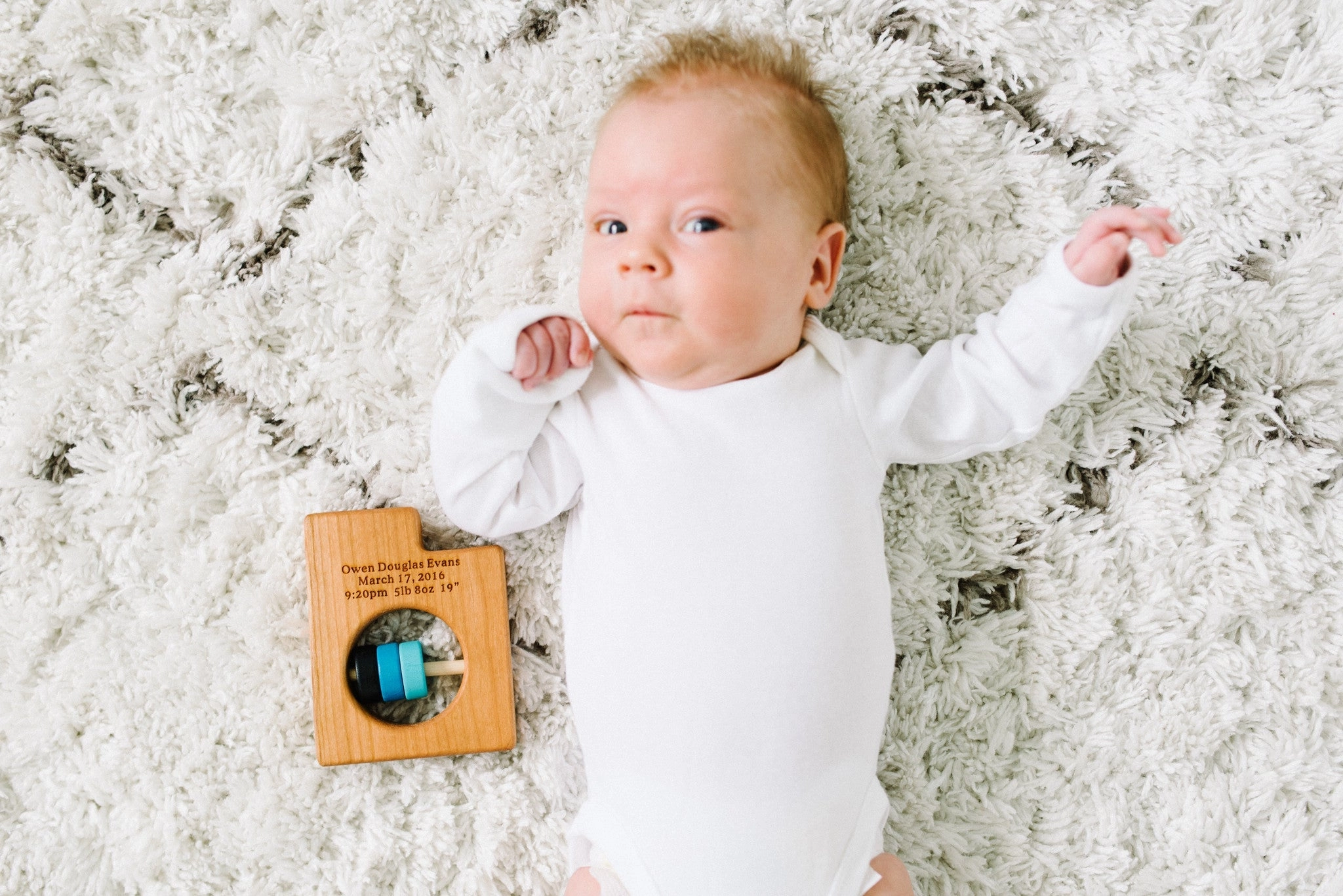 Utah State Wooden Baby Rattle