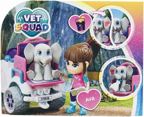 Vet Squad - Forest Rescue - Ava & Quadbike, 3 inch articulated vet figure with vehicle, pet and accessories - Suitable for 4 years and above