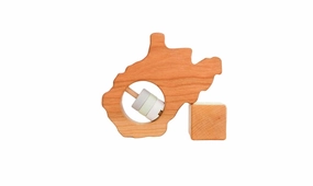 West Virginia State Wooden Baby Rattle