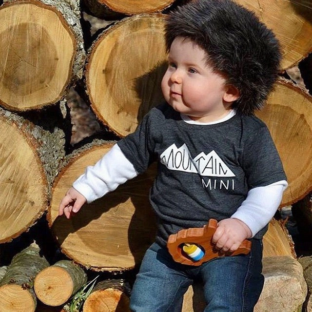 West Virginia State Wooden Baby Rattle