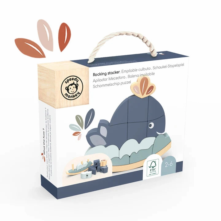 Whale Rocking Wooden Stacker Speedy monkey