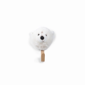 Wild & Soft Coat Hanger Sm. Head White Bear