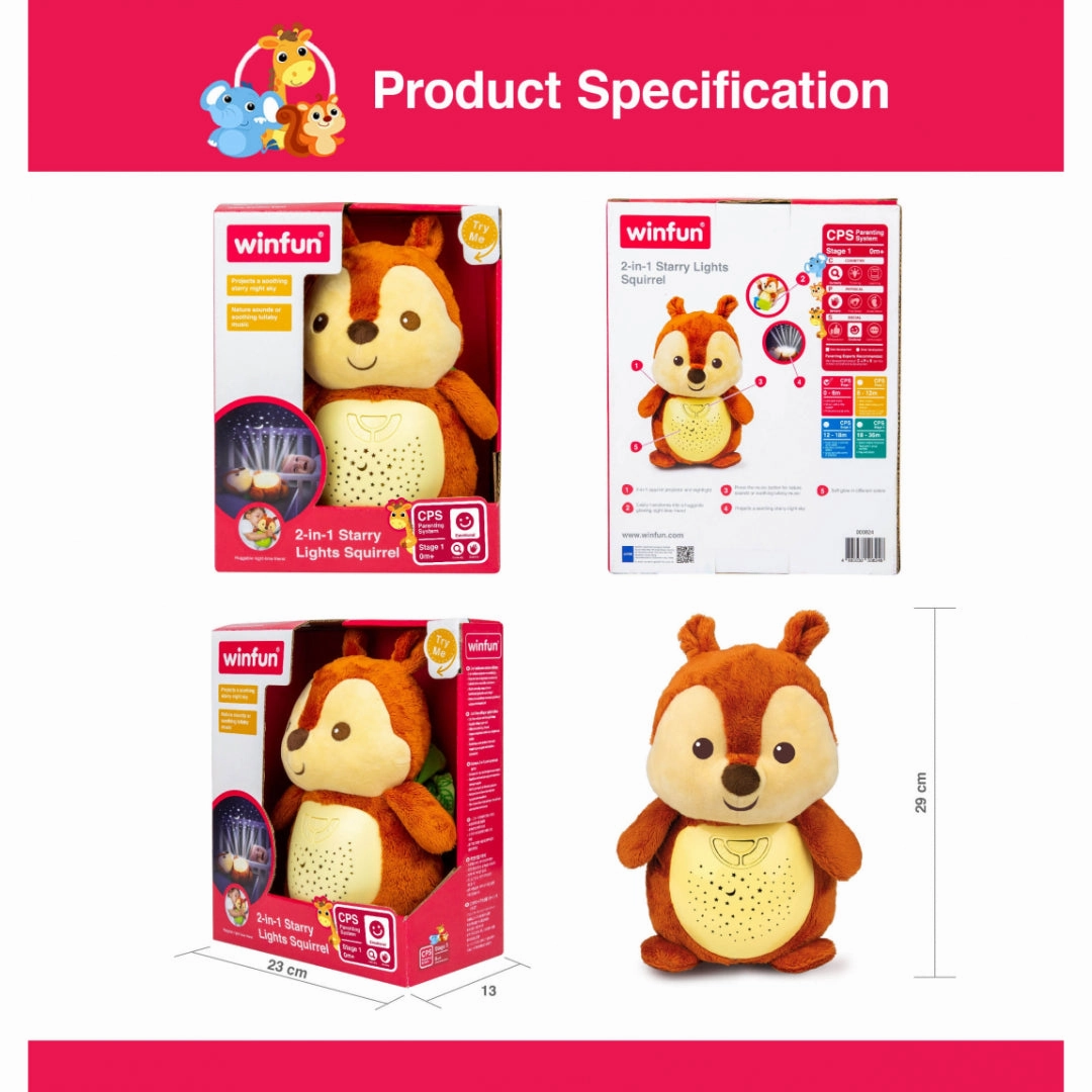 Win Fun 2-in-1 starry lights squirrel