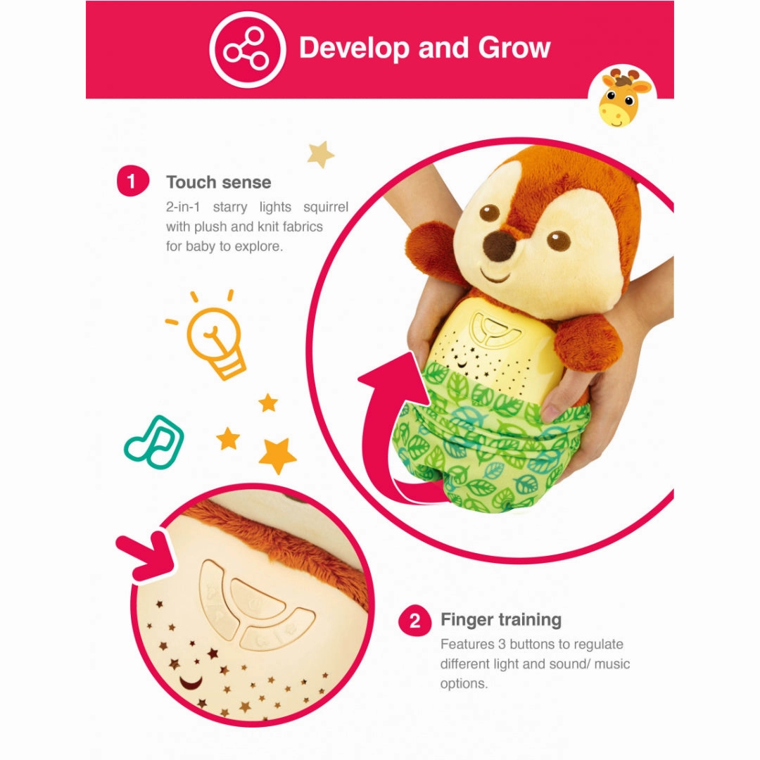 Win Fun 2-in-1 starry lights squirrel
