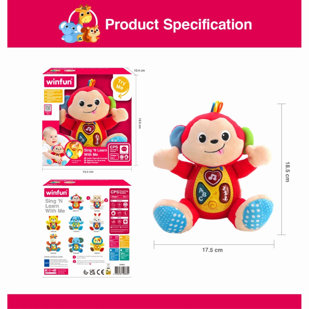 Win Fun Sing 'N Learn Animal Pal - Monkey