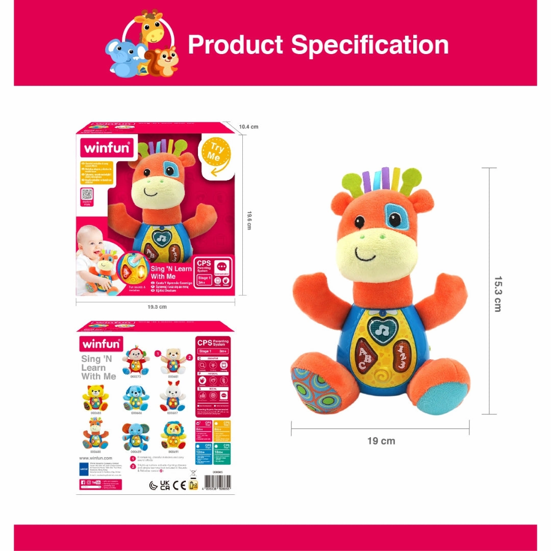 Win Fun Sing 'N Learn with Me Patch the Giraffe