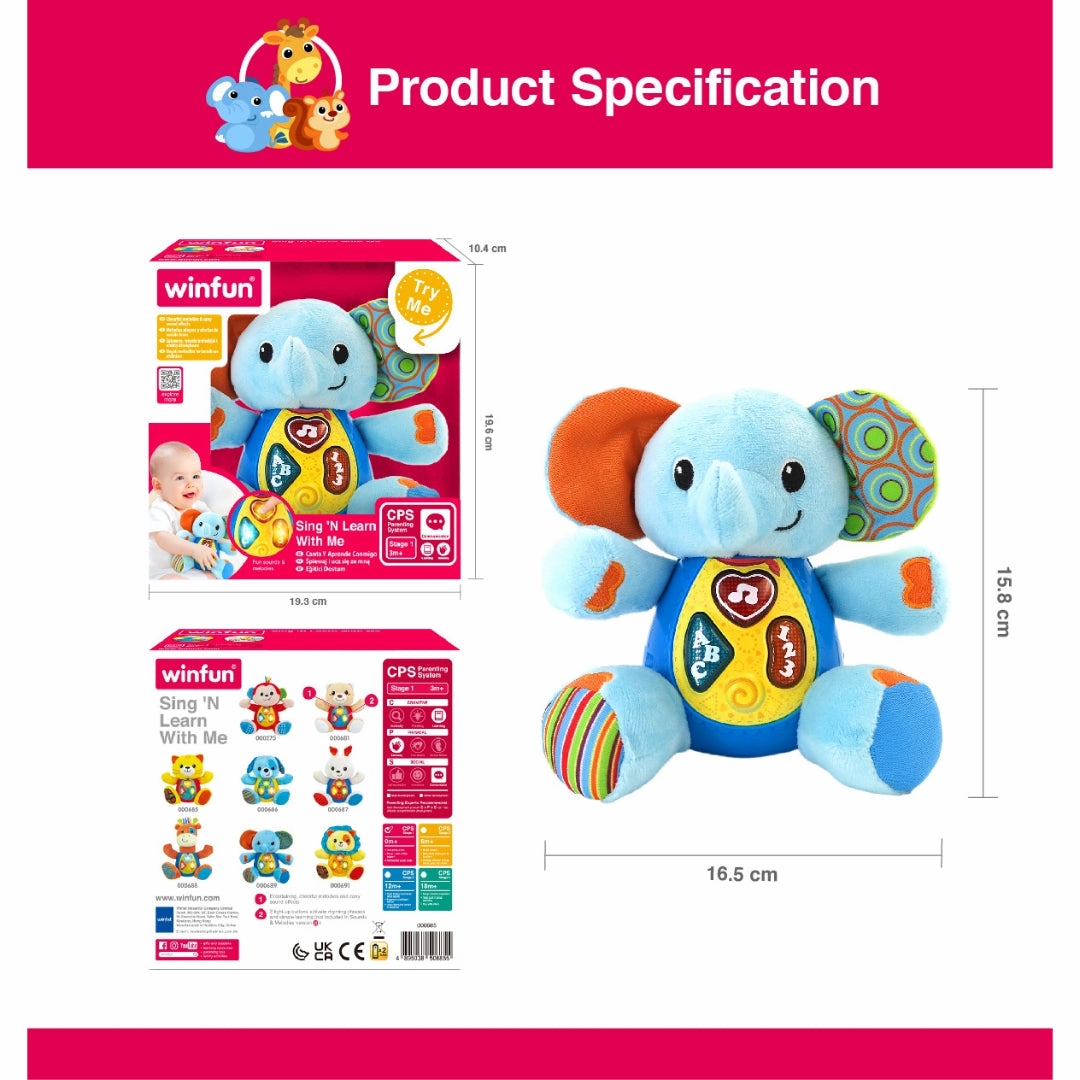 Win fun Sing n Learn With Me - Timber the Elephant