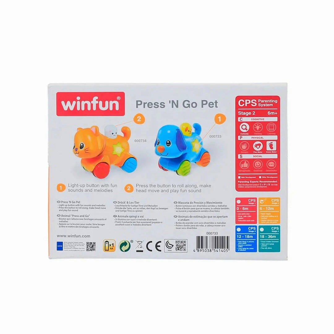 Winfun - Press N Go Pet - Puppy - Blue