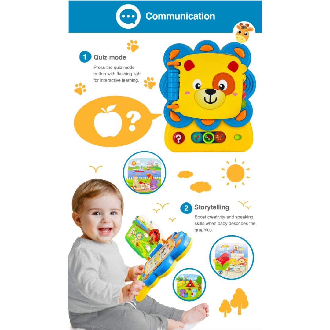 Winfun Caesar the Lion LetS Read, Multi Color Learning Toys for Kids age 12M 